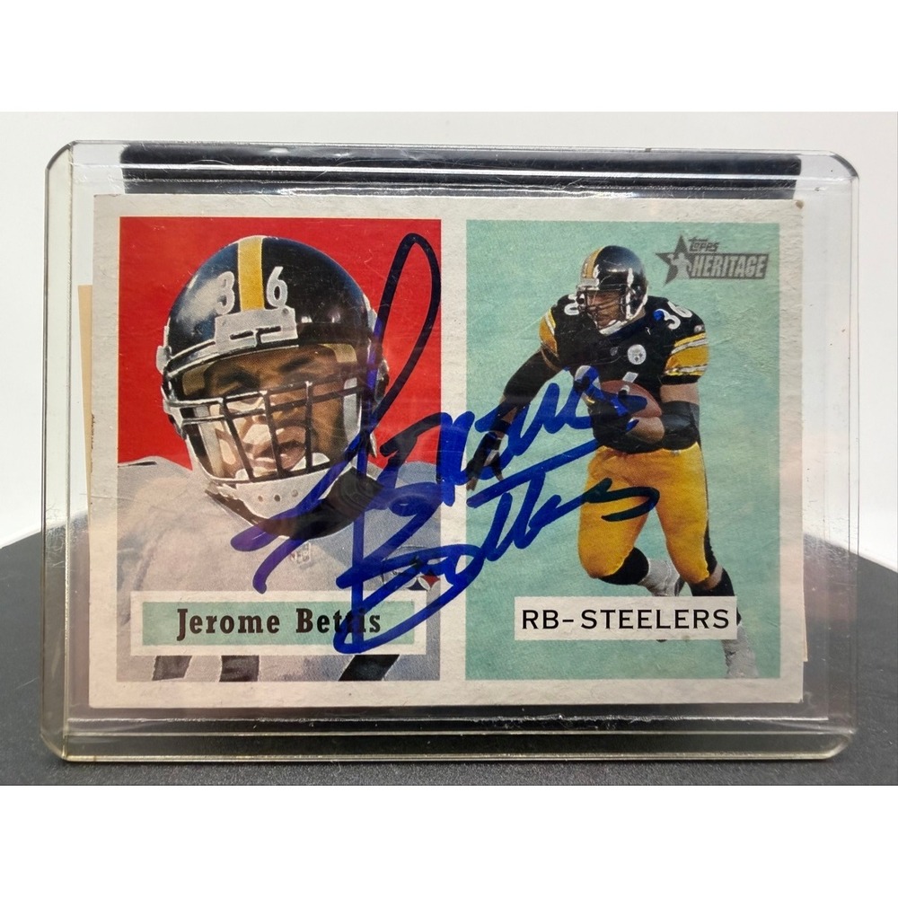 Jerome Bettis Signed 2002 Topps Heritage #1 Autograph Card Steelers RB COA